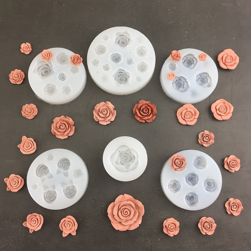 Melt Pour Soap Base - 3D gül çiçek şekli yaprak silikon