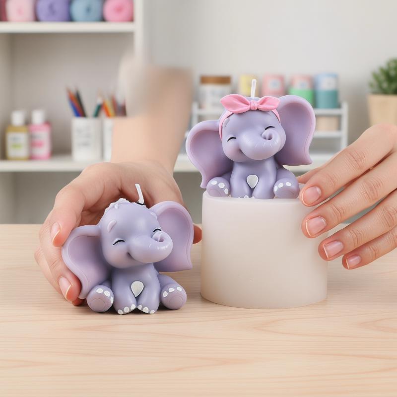 Melt Pour Soap Base - Sevimli 3D Fil Silikon Mum Kalıbı