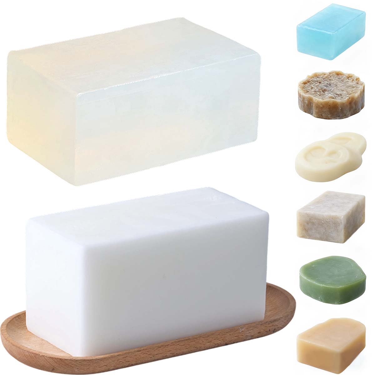 Soap Making Raw Material - 1000g Şeffaf Beyaz Sabun Bazı DIY