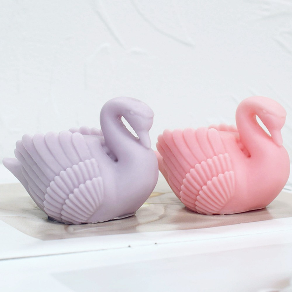 Soap Making Art - Beyaz kuğu silikon mum kalıp kuğu