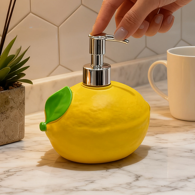 Soap Making Jug - Sevimli Limon Şeklinde Reçine Sabunluk Meyve