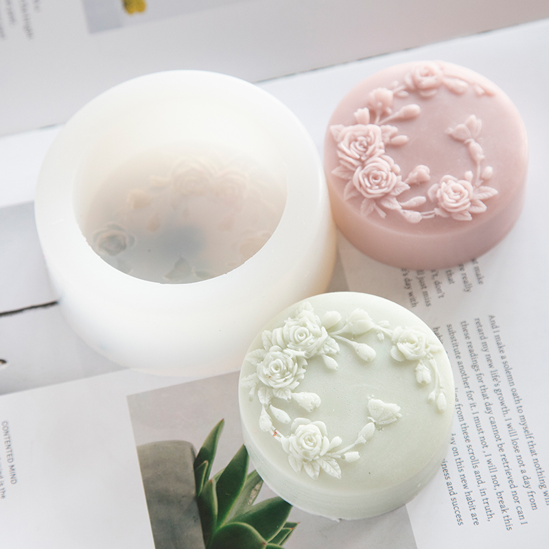 Melt Pour Soap Base - Yuvarlak Şekil Gül Çiçek El Yapımı