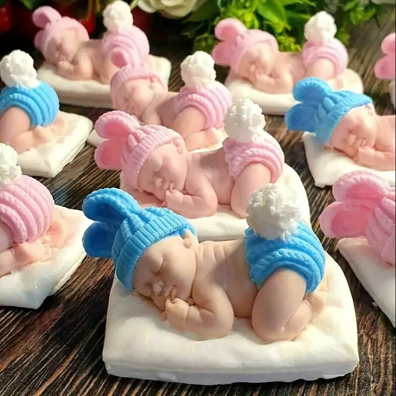 Melt Pour Soap Base - Uyuyan Bebek Mum Silikon Kalıp 3D