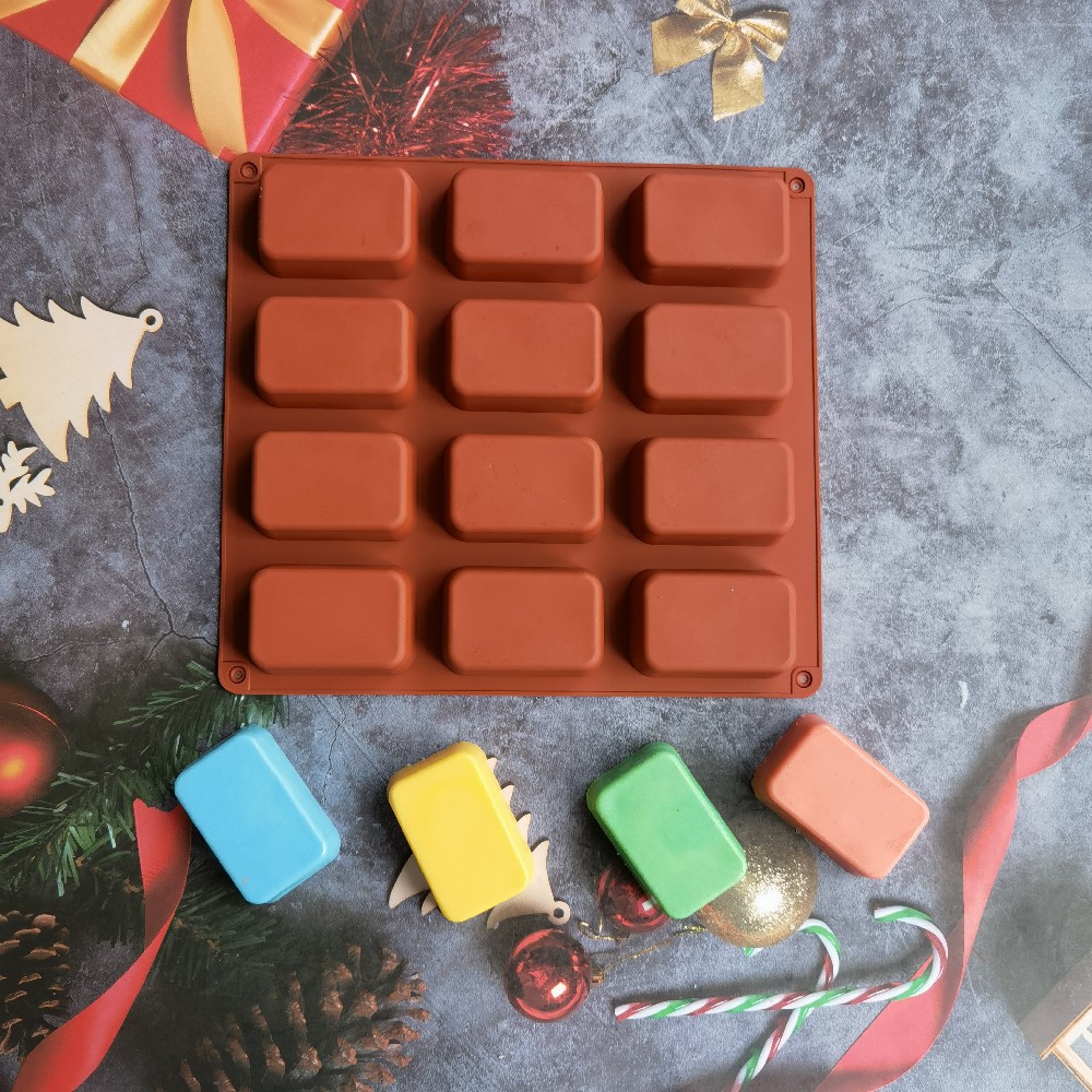 Soap Making Ideas - 12 boşluk kare silikon sabun kalıp