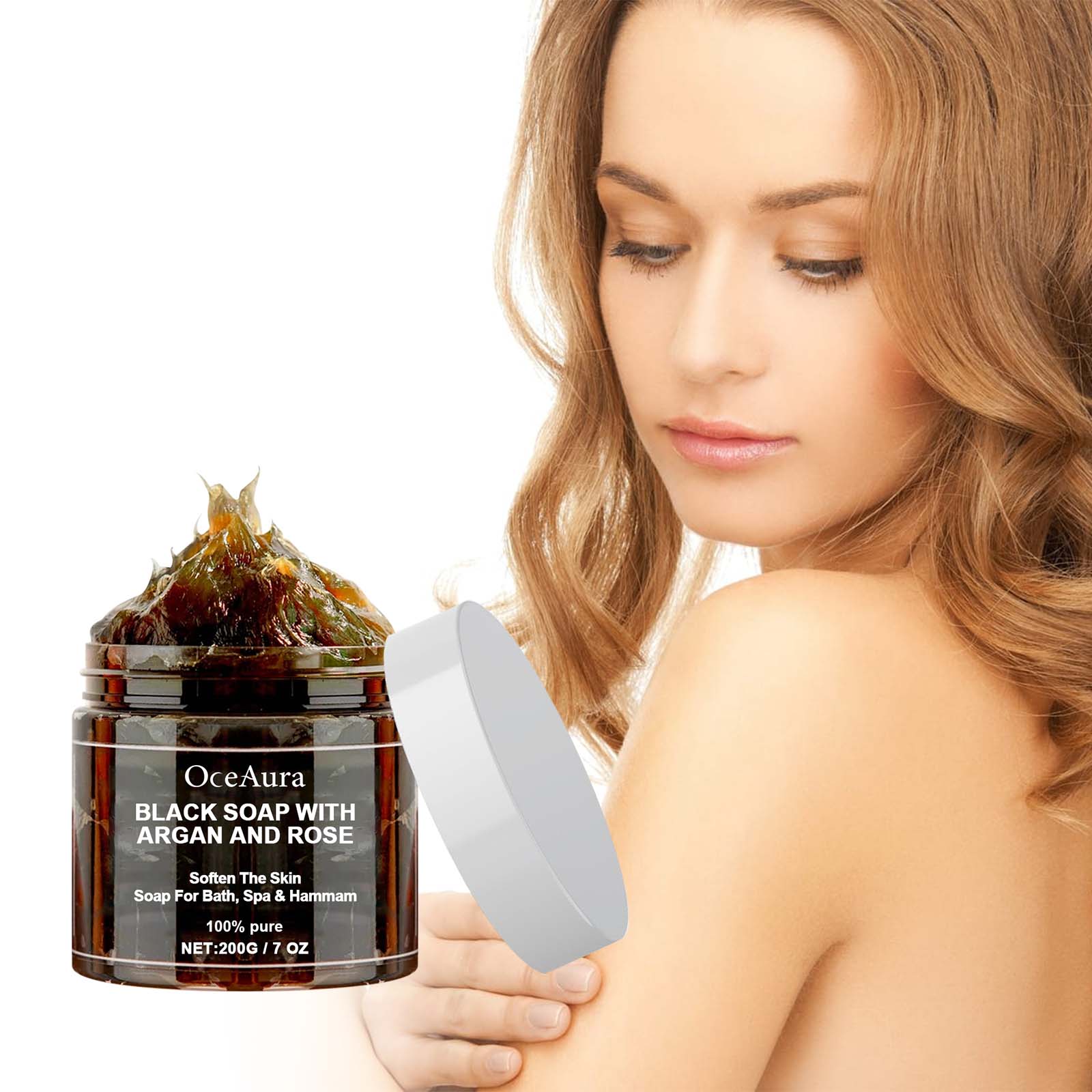 Castor Oil Soap - OCEAURA Siyah Sabun Argan ve Gül