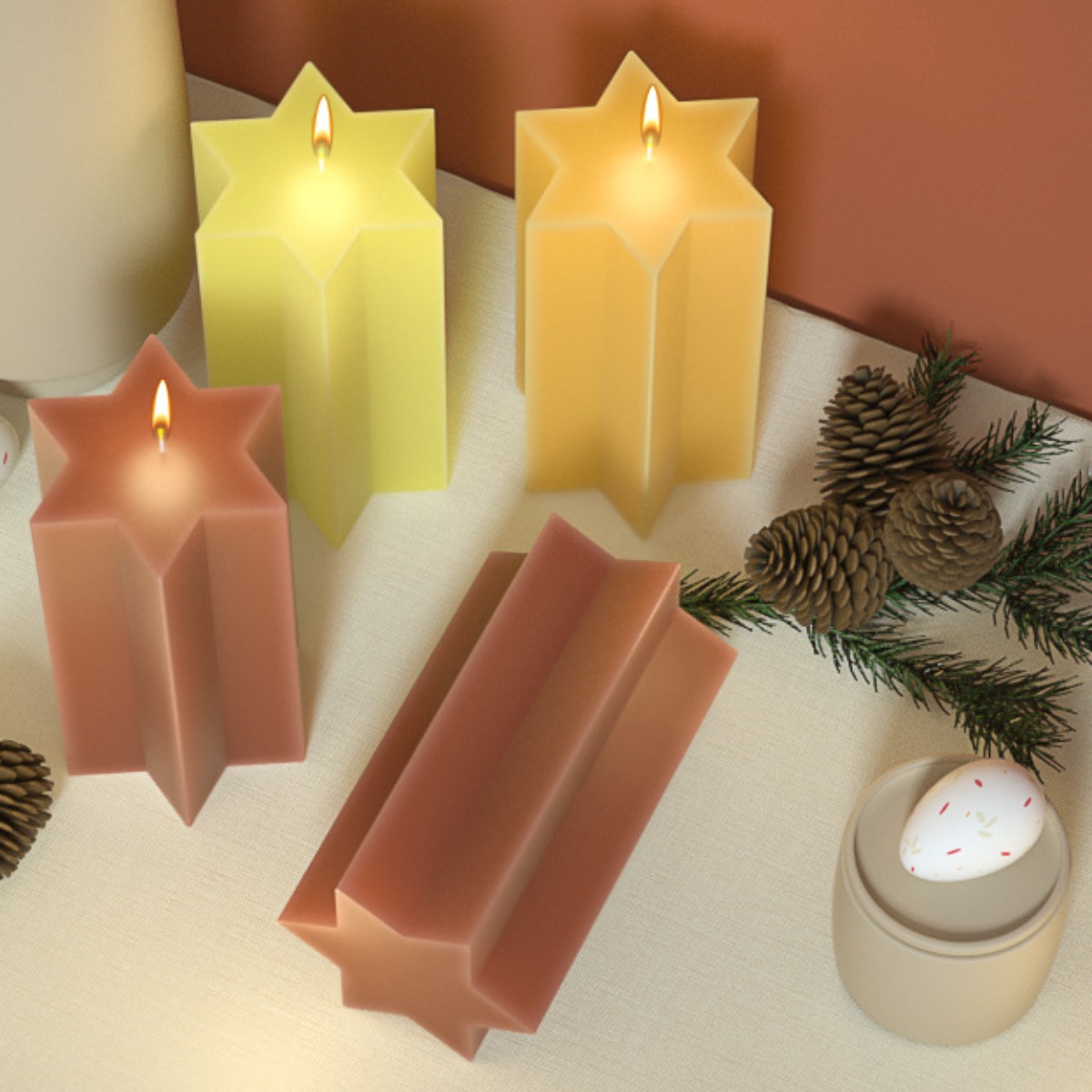 3D altıgen sütun silikon mum k - Soap Making Art incelemesi ve fiyatı